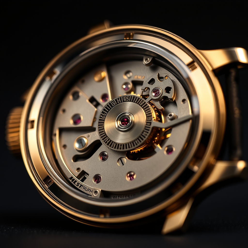 best Swiss watches under $2000 — Macro shot of a mechanical automatic watch movement through a display caseback, showing rotor, gears, and jewel bearings