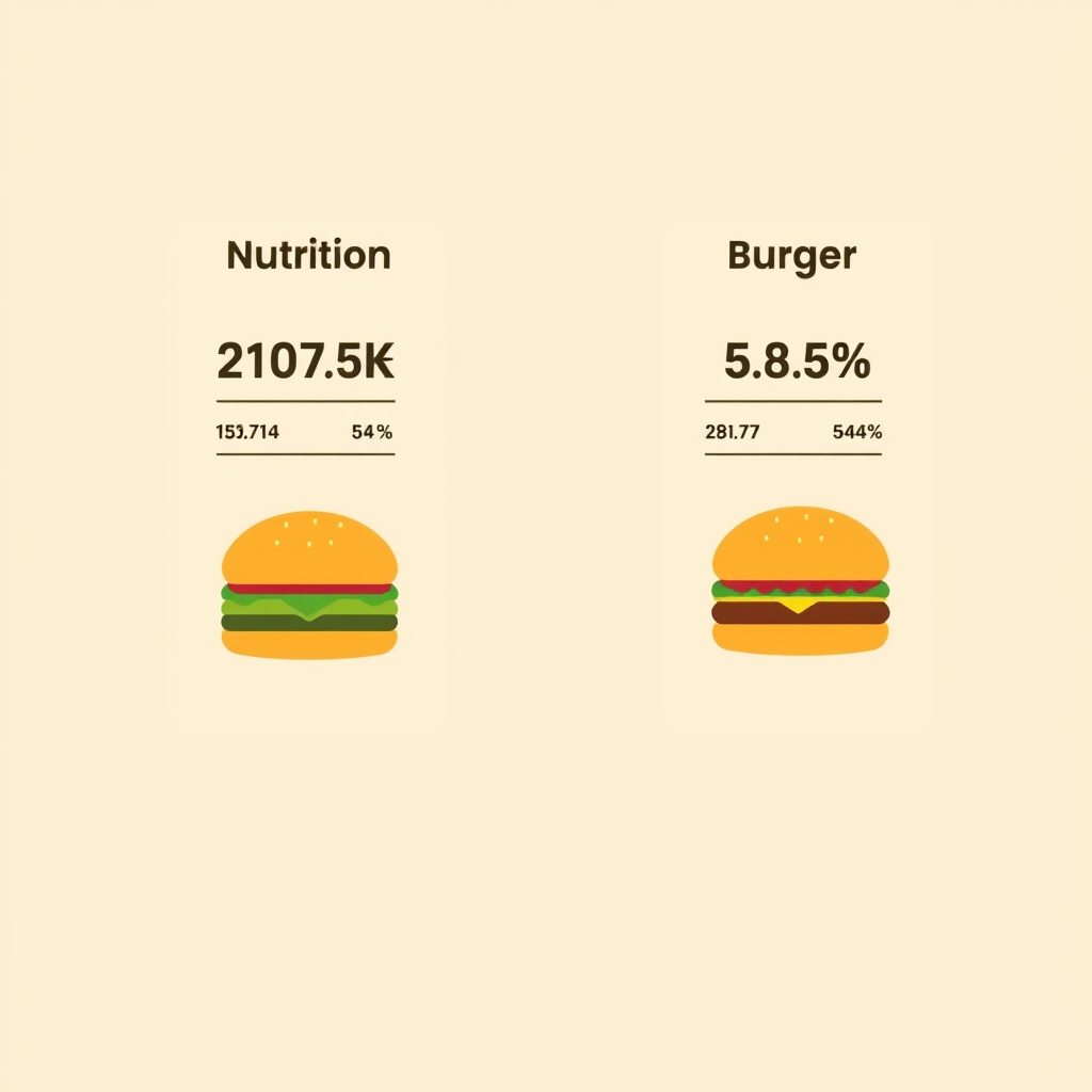 Side-by-side nutrition comparison panels showing protein, saturated fat, and sodium values for two plant-based burger patties.