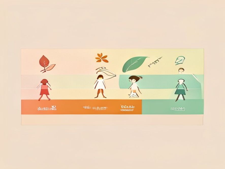Flat vector illustration of three life-stage bands — pregnancy, menopause, and aging — each with nutrient icons including a leaf, bone, and lightning bolt.