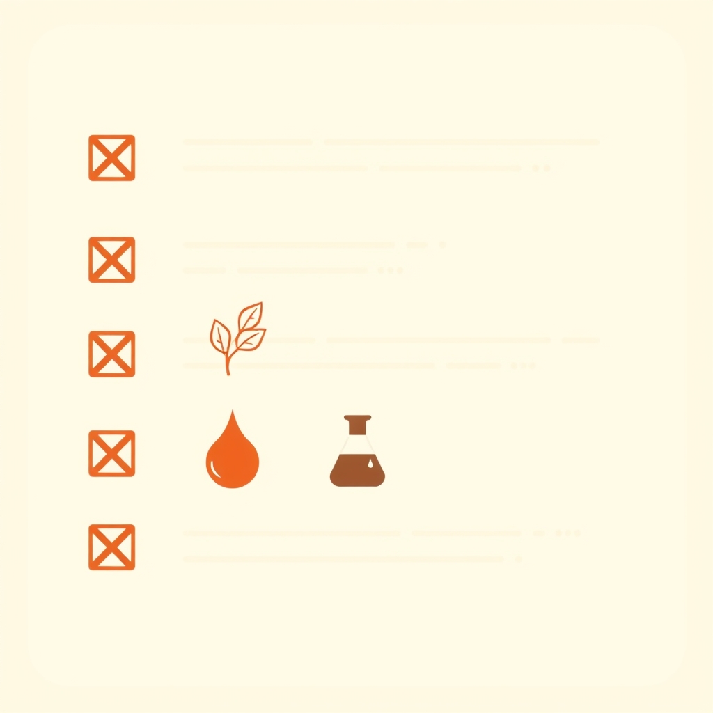 GOTS certified bedding — Flat vector checklist illustration showing five greenwashing warning signs for organic baby bedding with red X icons and symbolic icons.