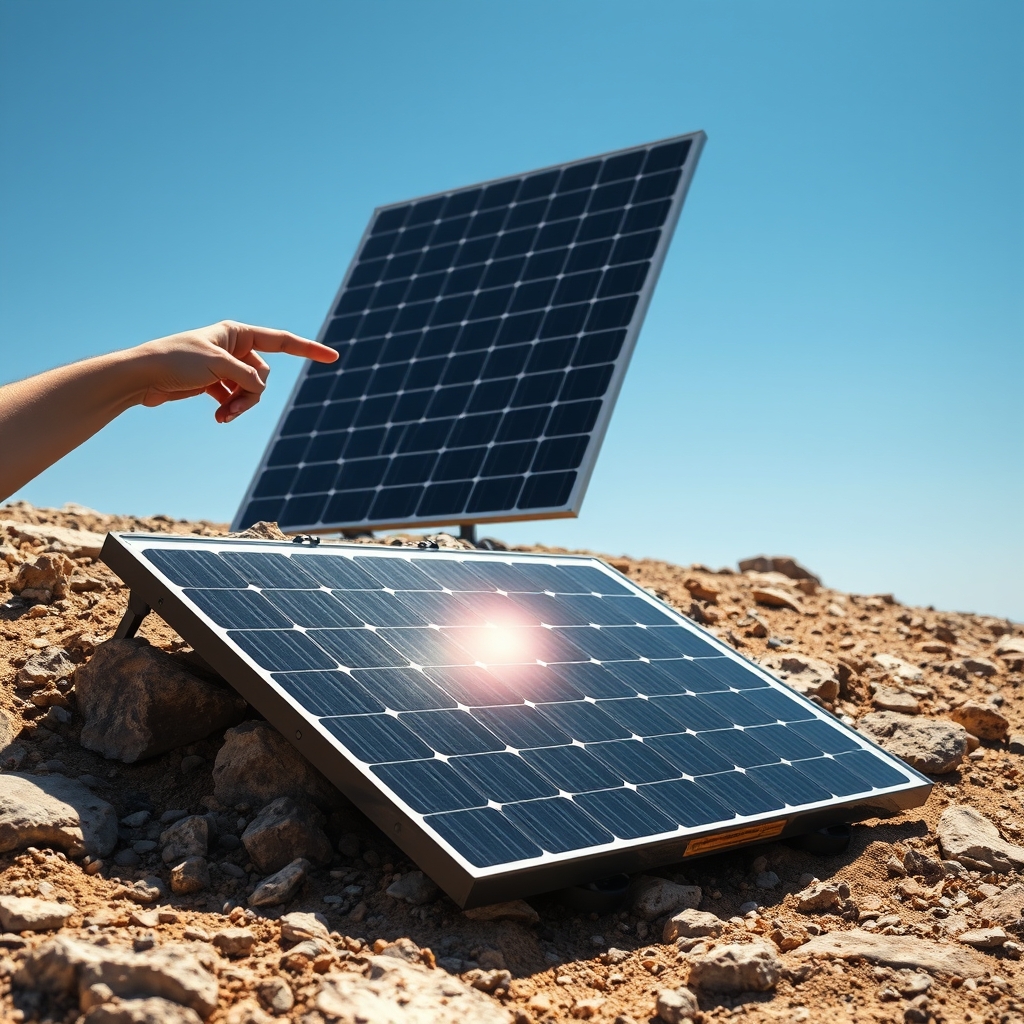 Jackery solar generator review — Solar panel lying flat in direct heat beside a second panel propped at an angle, illustrating efficiency loss from overheating.