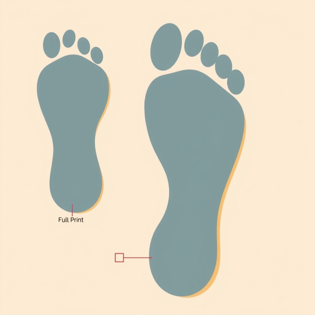 neutral running shoes — Three wet footprint shapes illustrating flat arch, normal arch, and high arch side by side on a neutral background