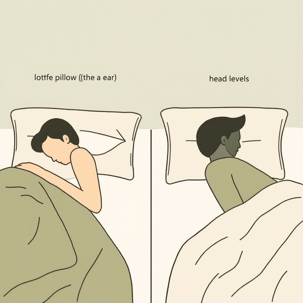 orthopedic pillow review — Illustration of side sleeper using a high-loft pillow and back sleeper using a lower-loft pillow, both in correct cervical alignment.