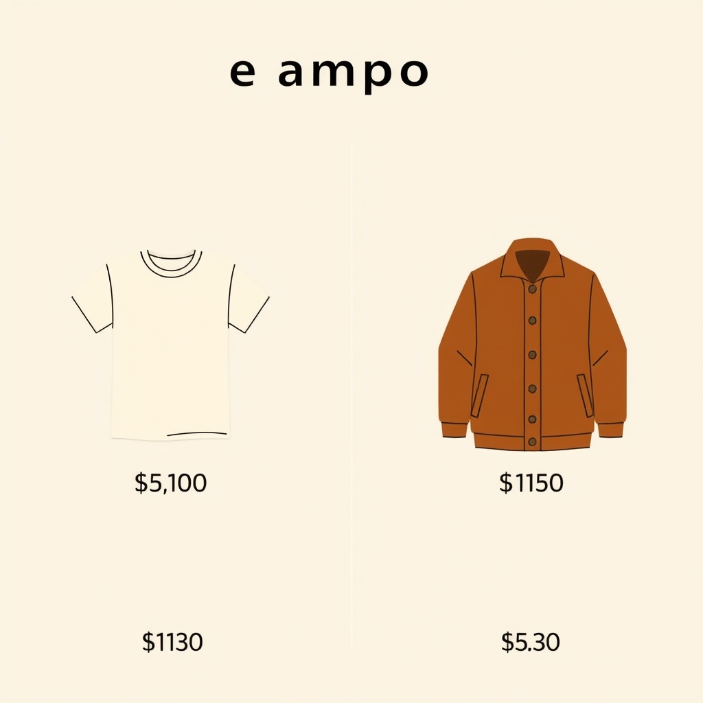 Minimalist side-by-side silhouette comparison of garments across price tiers shown in graduated warm gray tones.