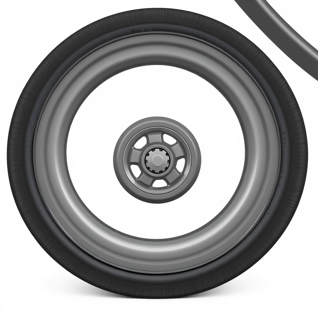 stroller buying guide — Cross-section comparison of three stroller wheel types: large pneumatic tire, small solid plastic wheel, and foam-core rubber tire.