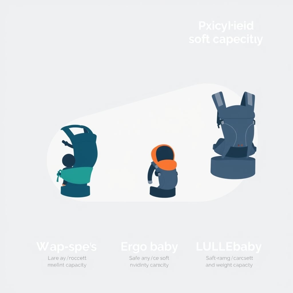 best baby carrier for hiking — Visual comparison chart showing baby carriers positioned by weight capacity and price tier using relative size and color intensity.