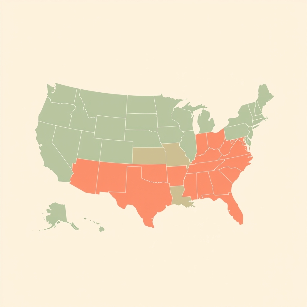 best budget hotel chains — Color-coded US map showing regional distribution density of budget hotel chains across major travel corridors.