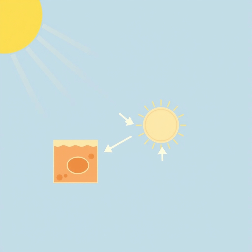 best immune support supplements — Diagram showing UVB sunlight hitting skin cells and triggering vitamin D synthesis that activates T-cells.