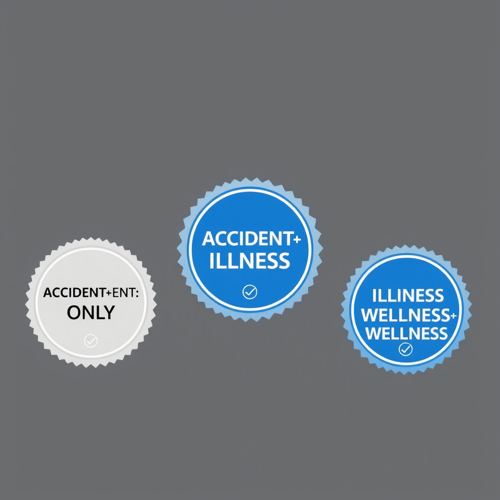 best pet insurance — Visual comparison of three pet insurance coverage types, showing expanding scope from accident-only to comprehensive