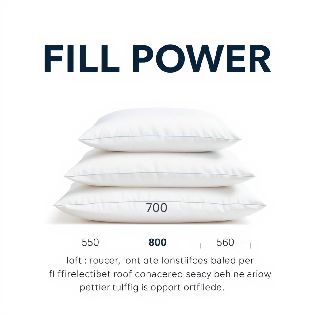 hypoallergenic duvet cover — Diagram showing three comforter fill levels at 550, 700, and 800 fill power, each progressively loftier