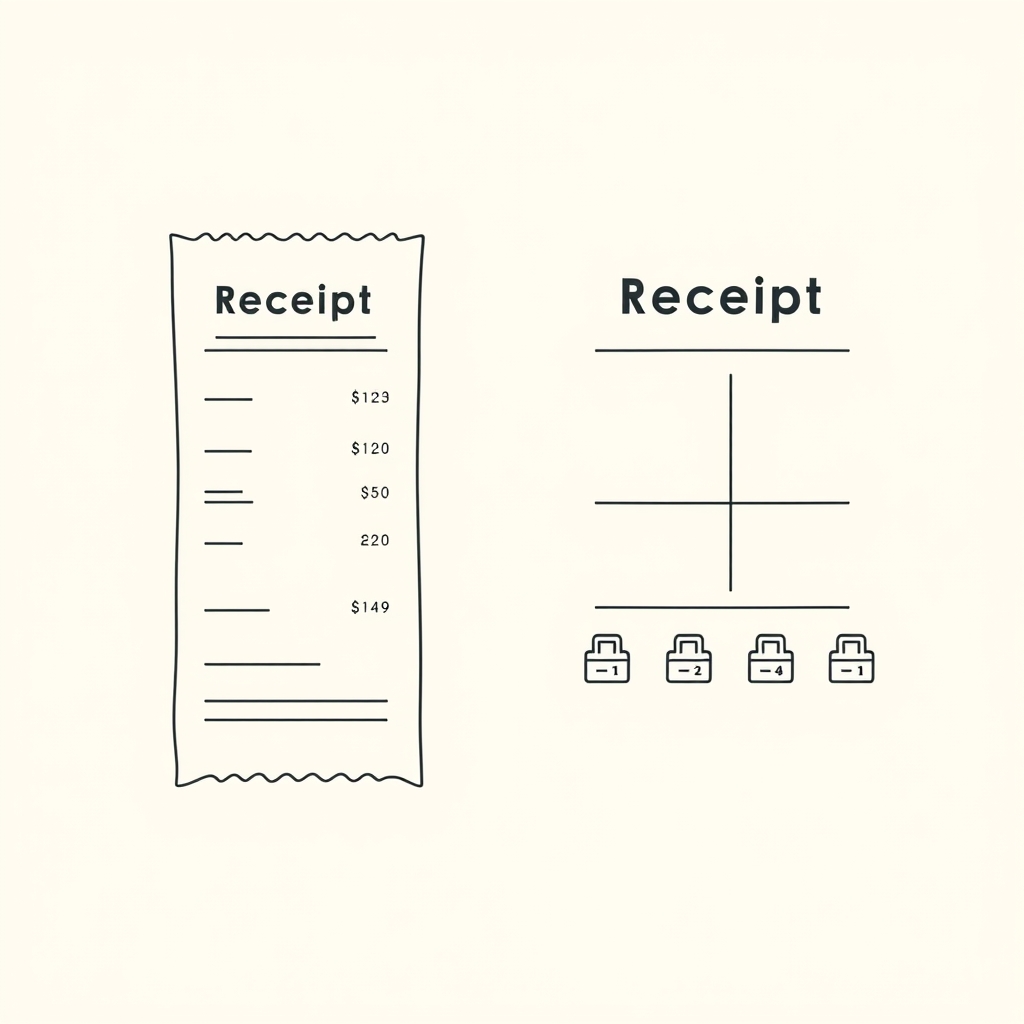payment app comparison — Illustration of a price tag split into four equal payment segments each marked with a calendar icon on a cream background