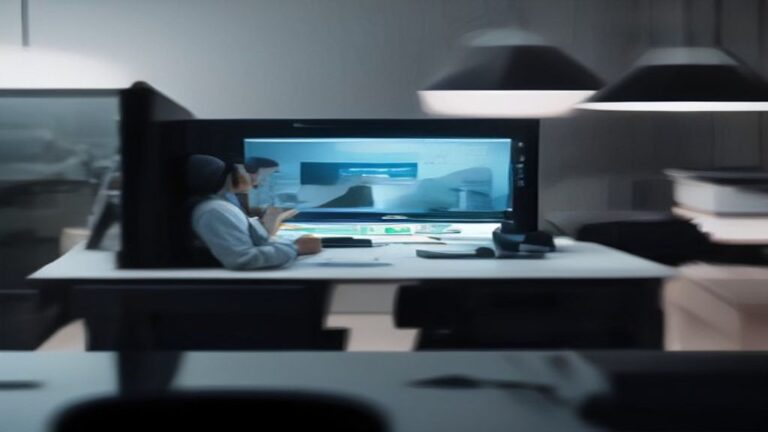 skillshare review — Split-screen showing designer with creative tools on left, programmer with code on right
