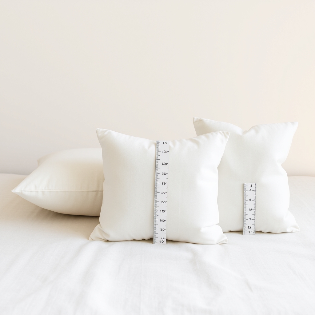sleep position pillow recommendations — Three pillows of different loft heights arranged side by side, representing stomach, back, and side sleeper recommendations.