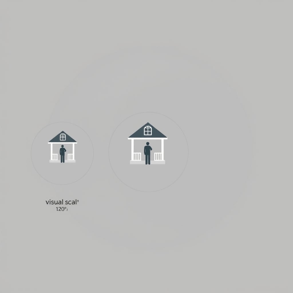 smart doorbell night vision — Visual comparison of doorbell camera field of view angles: 120°, 160°, and 180° coverage zones.