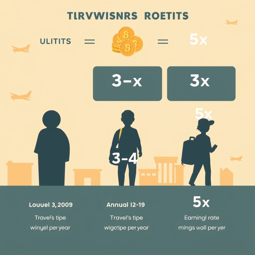 travel credit card comparison — Three traveler types illustrated by annual flight frequency and corresponding optimal earning rate multipliers.