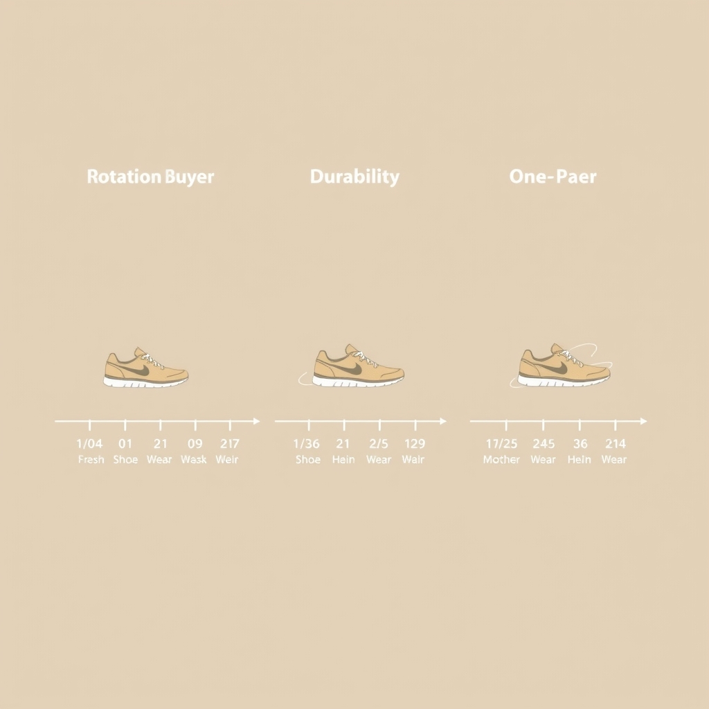 affordable trend shoes under 100 — Three timeline visualizations showing how long Miraggion shoes last across different ownership patterns.
