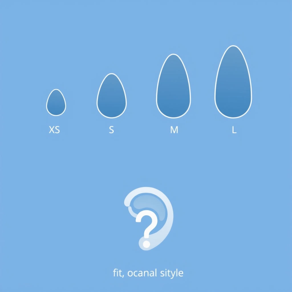 airpods pro 2 noise cancellation — Illustration of four AirPods Pro 2 ear tip sizes with symbol representing fit variability across users.