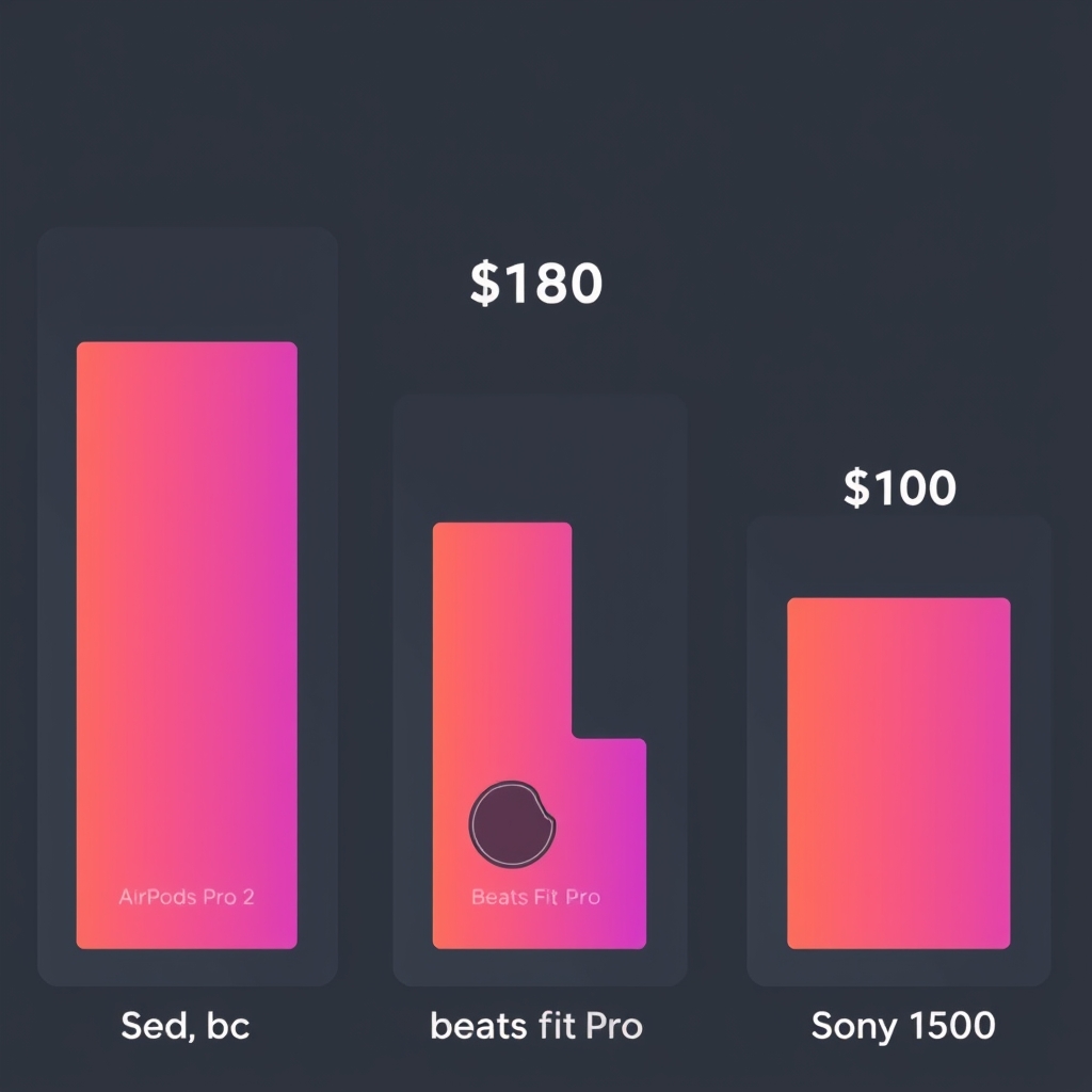 airpods pro 2 worth it — Price comparison chart for AirPods Pro 2, Beats Fit Pro, and Sony WF-C800.