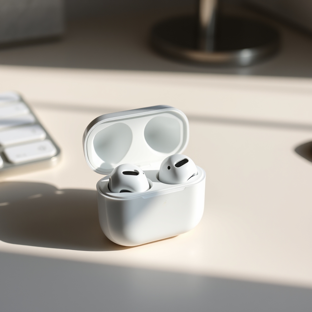 airpods pro 2 worth it — White AirPods Pro 2 earbuds displayed in charging case with soft studio lighting.