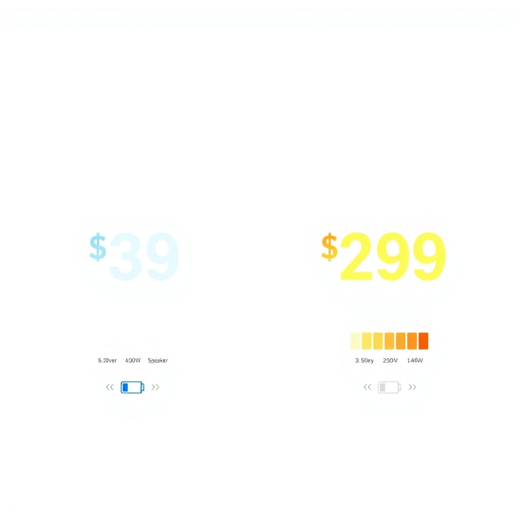 best portable speakers Price and value comparison showing JBL Flip 6 premium cost versus Anker Soundcore budget-friendly positioning with feature density visualization.