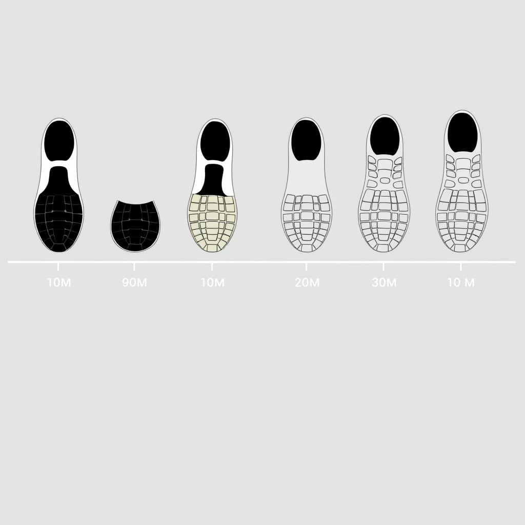 best skate shoes for durability — Visual timeline of skateboarding shoe wear showing grip degradation from month 1 through month 24.