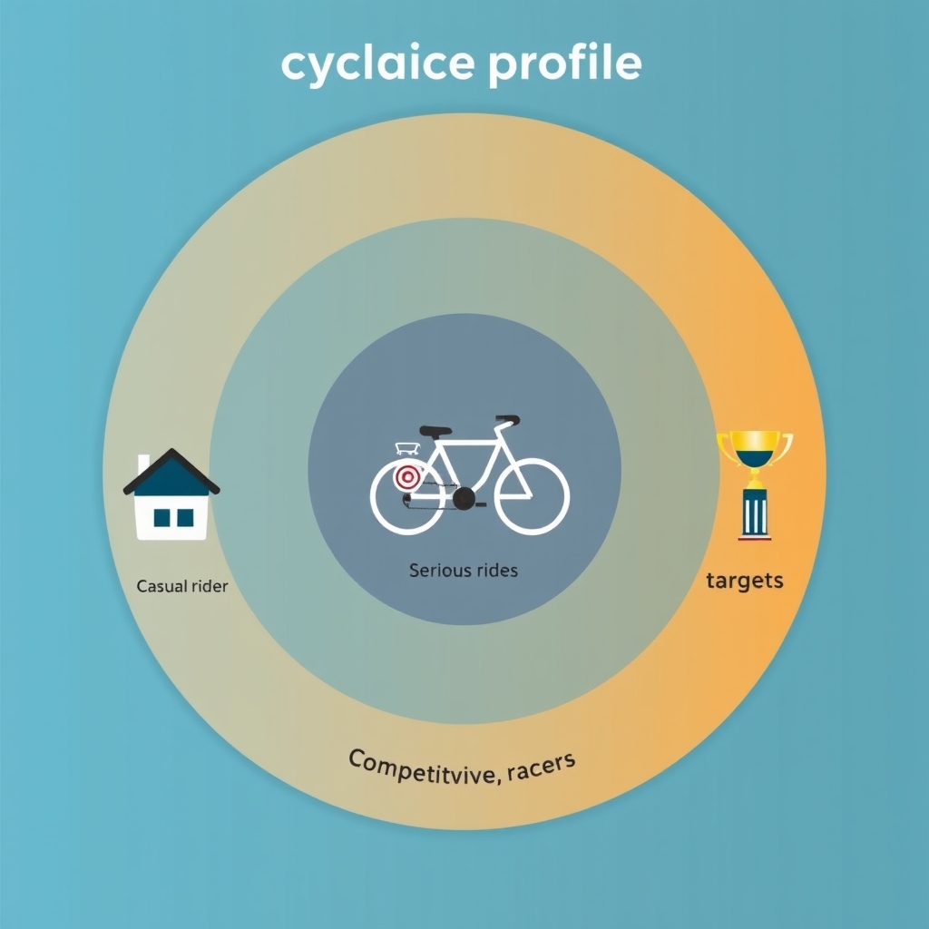 best smart trainer for indoor cycling — Three-tier diagram showing casual, serious, and competitive cyclist profiles in concentric circles.