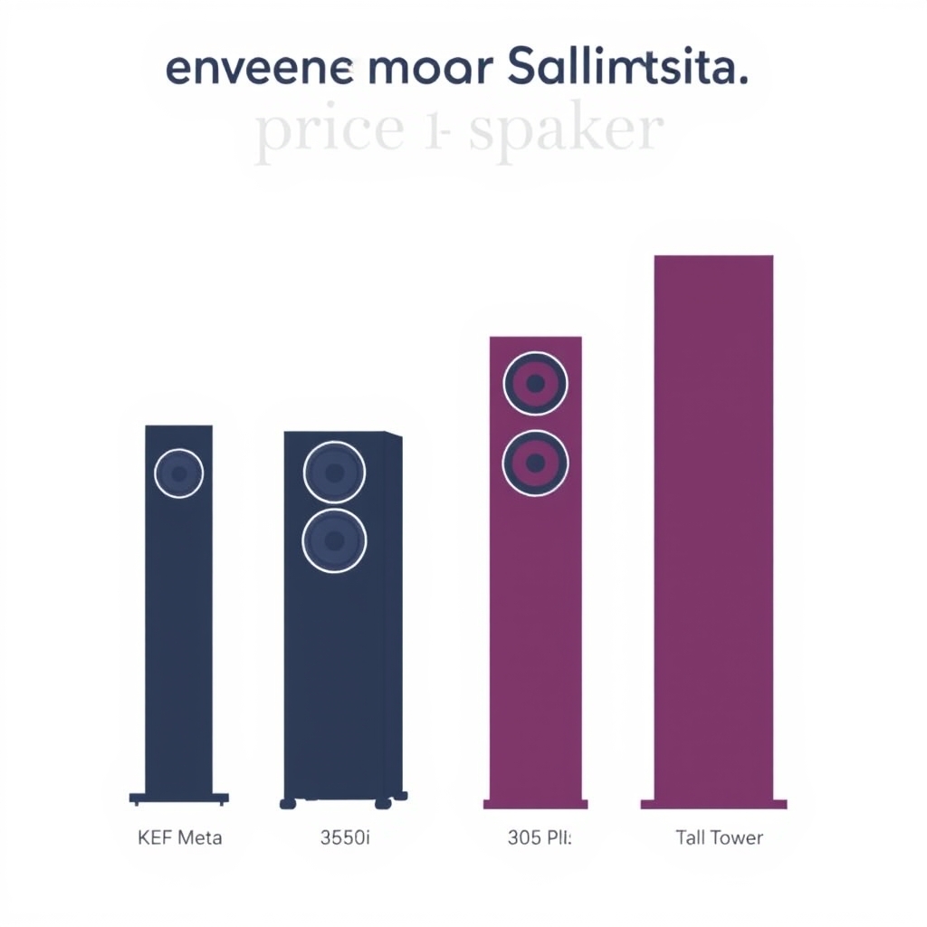 high-end speakers — Silhouettes of four audiophile speaker models showing relative size and price tier differences