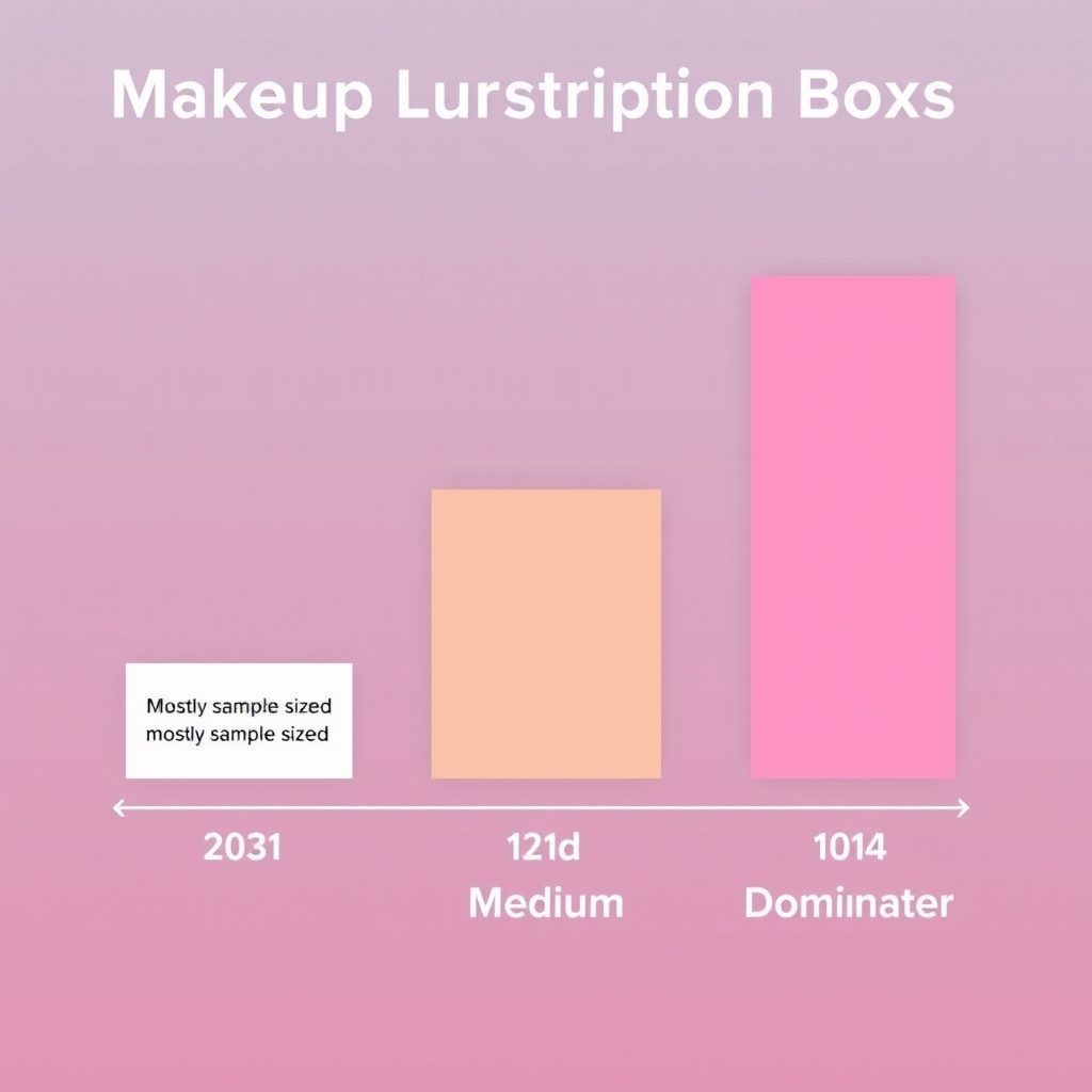 Ipsy Glam Bag — Visual comparison showing three subscription boxes with varying product sizes and quality tiers represented as horizontal bars.