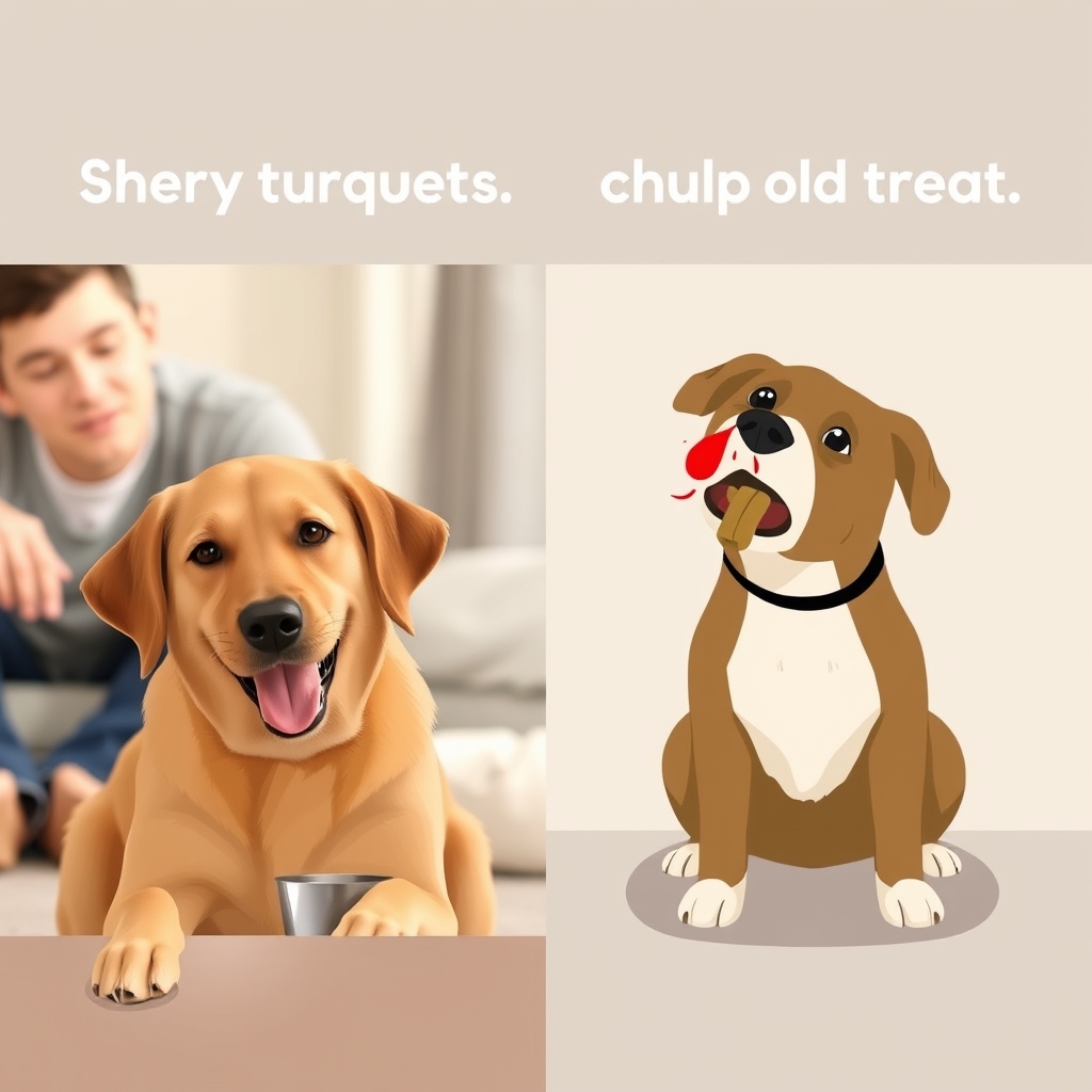 Pawstruck chews quality — Side-by-side illustration contrasting safe supervised chewing versus unsupervised gulping risk.