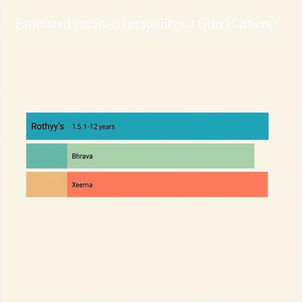 plant-based sandals — Horizontal bar chart showing five vegan sandal brands ranked by durability in years, visualized as bars of varying lengths.
