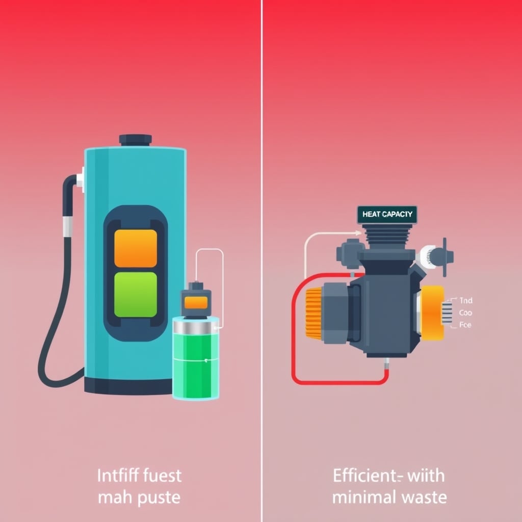 portable speaker runtime — Fuel tank and battery metaphor showing how capacity and efficiency are independent factors