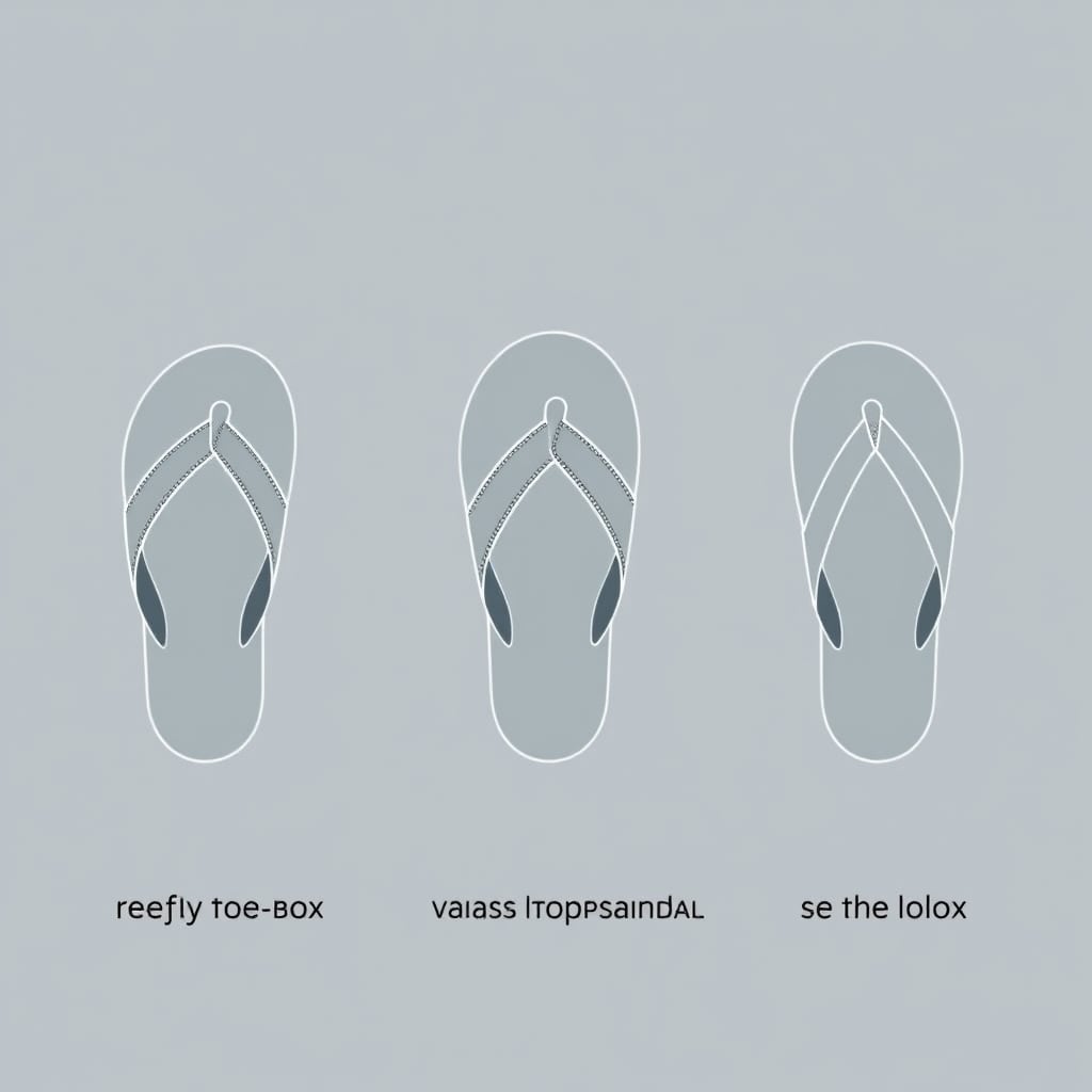 reef sandals durability — Top-down silhouettes of three sandal types showing relative toe-box width differences.
