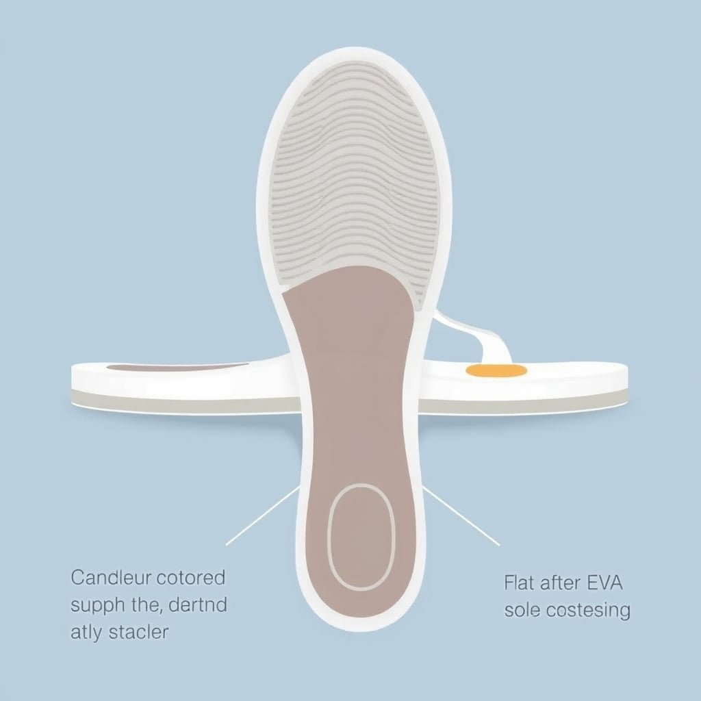 reef sandals review — Cross-section of sandal footbed showing firmer arch support versus softer foam cushioning.