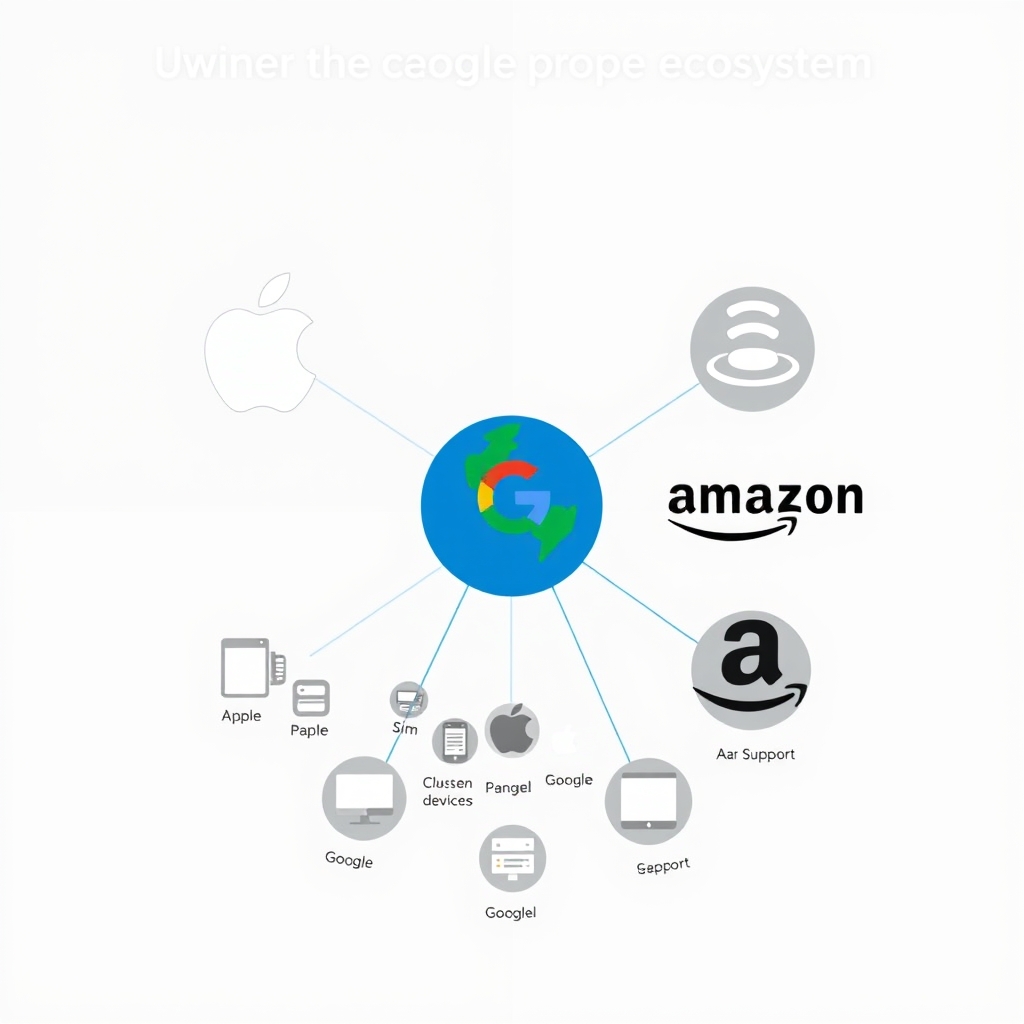 smart locks — Three ecosystem icons showing relative device compatibility breadth: Apple limited, Google and Amazon expansive.