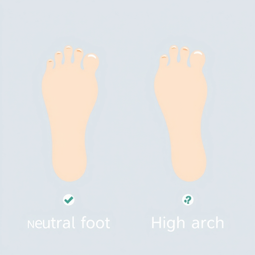 sustainable slide sandals — Anatomical comparison of neutral versus high arch feet, showing fit compatibility