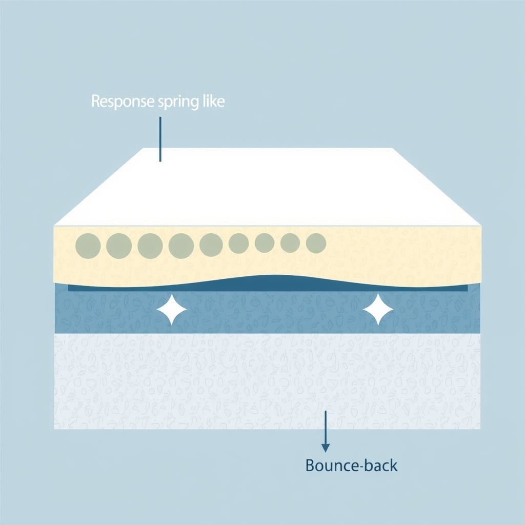 Tuft & Needle value — Cross-section of a two-layer foam mattress showing responsive top layer and dense support base layer.