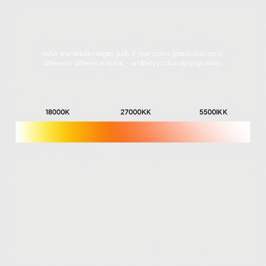 WiFi lights — Horizontal color temperature spectrum showing warm orange at 1800K transitioning through neutral white to cool blue-white at 6500K.